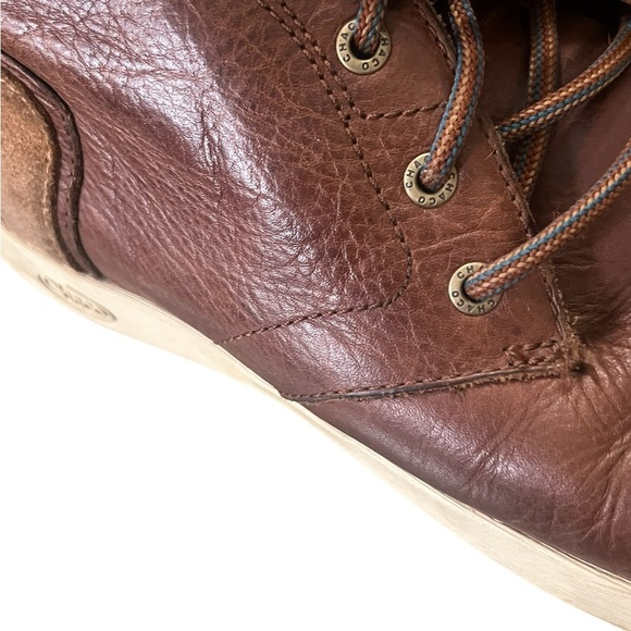 Chaco Davis brown mid leather chukka boots lace up outdoor main image 11
